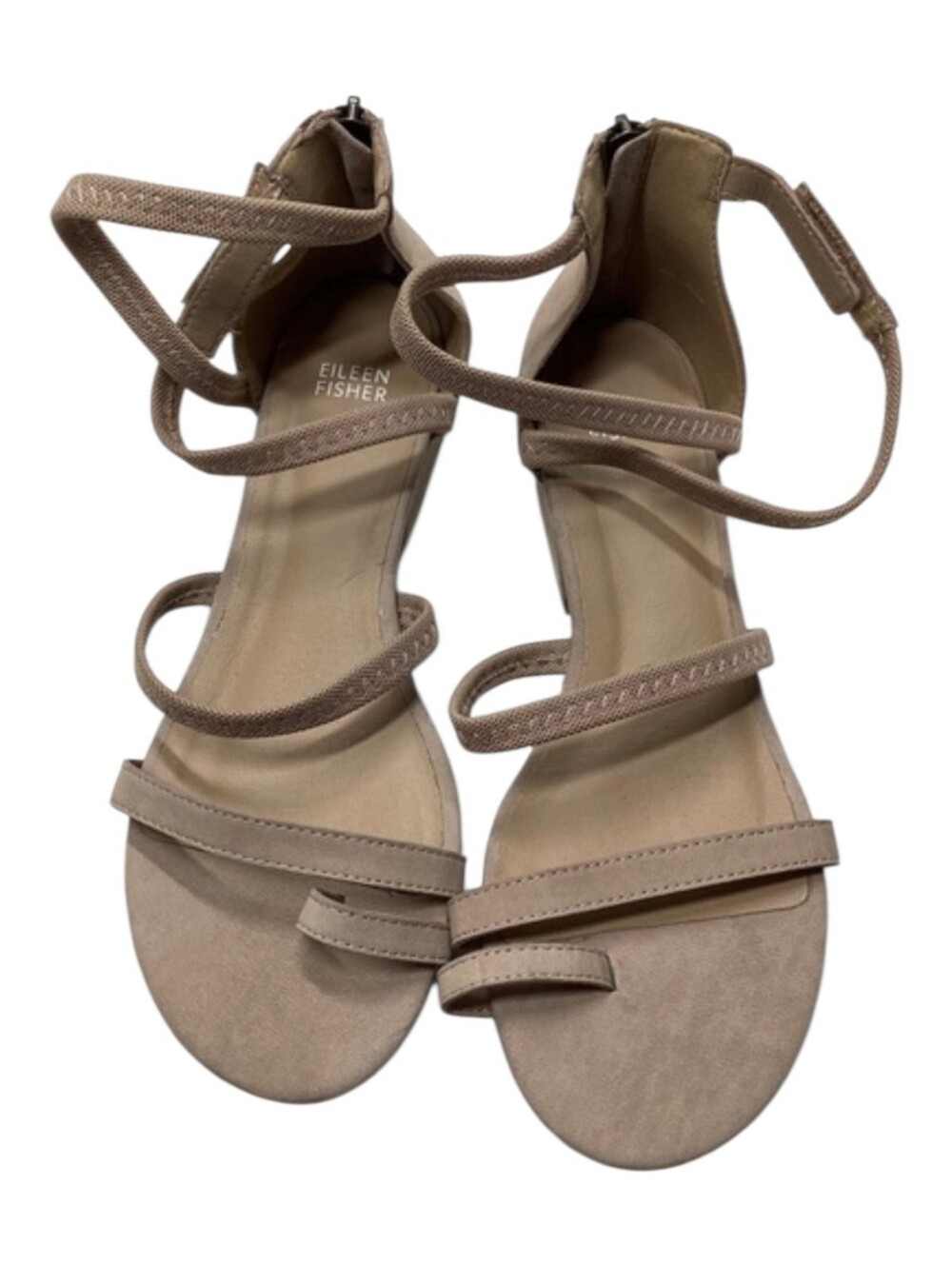 Eileen Fisher Emily Zip Sandal In Tan / Beige Size 9